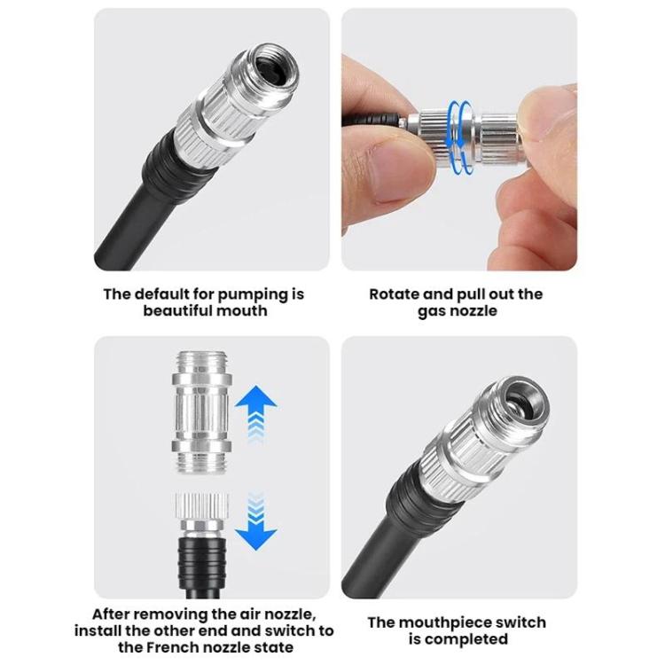 WEST BIKING Mini Portable Bicycle High-Pressure 120PSI Pump - Black