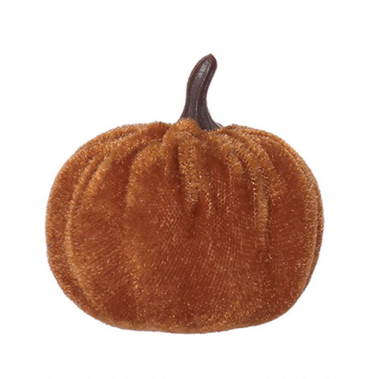 Halloween Flannel Simulation Pumpkin Ornament Holiday Decorations, Size: 6cm