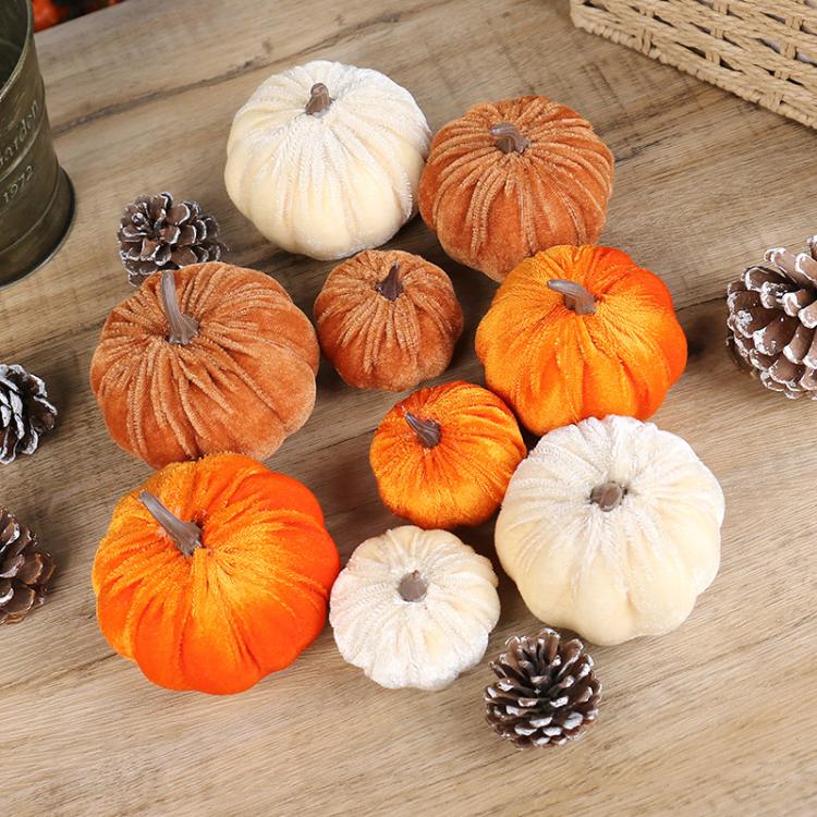 Halloween Flannel Simulation Pumpkin Ornament Holiday Decorations, Size: 6cm