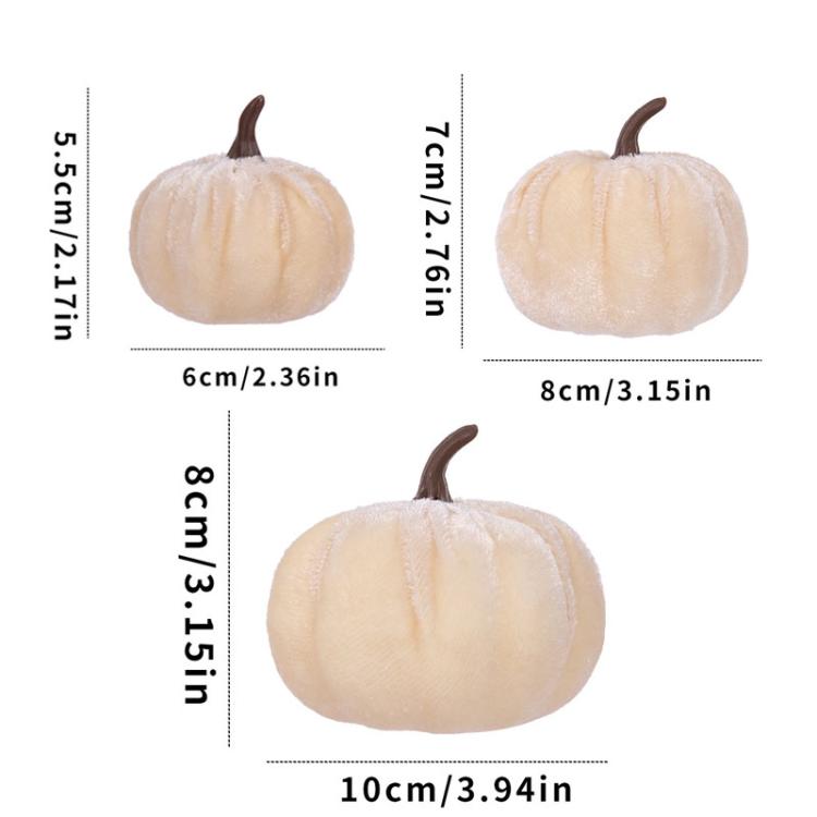Halloween Flannel Simulation Pumpkin Ornament Holiday Decorations, Size: 10cm