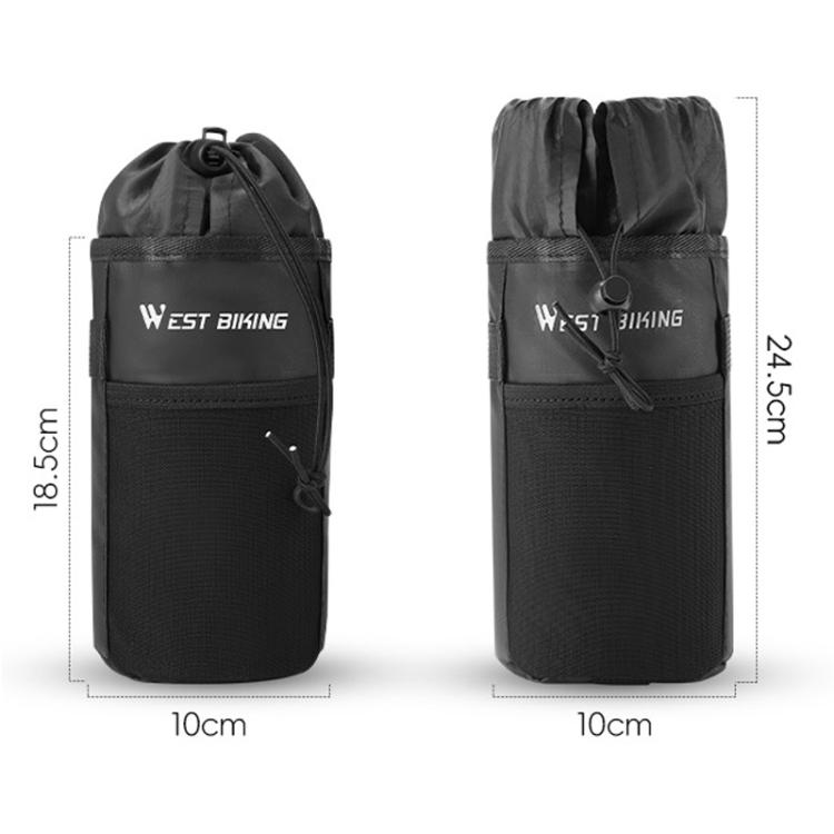 WEST BIKING Handlebar Seatpost Water Bottle Storage Bag For Cycling - Black
