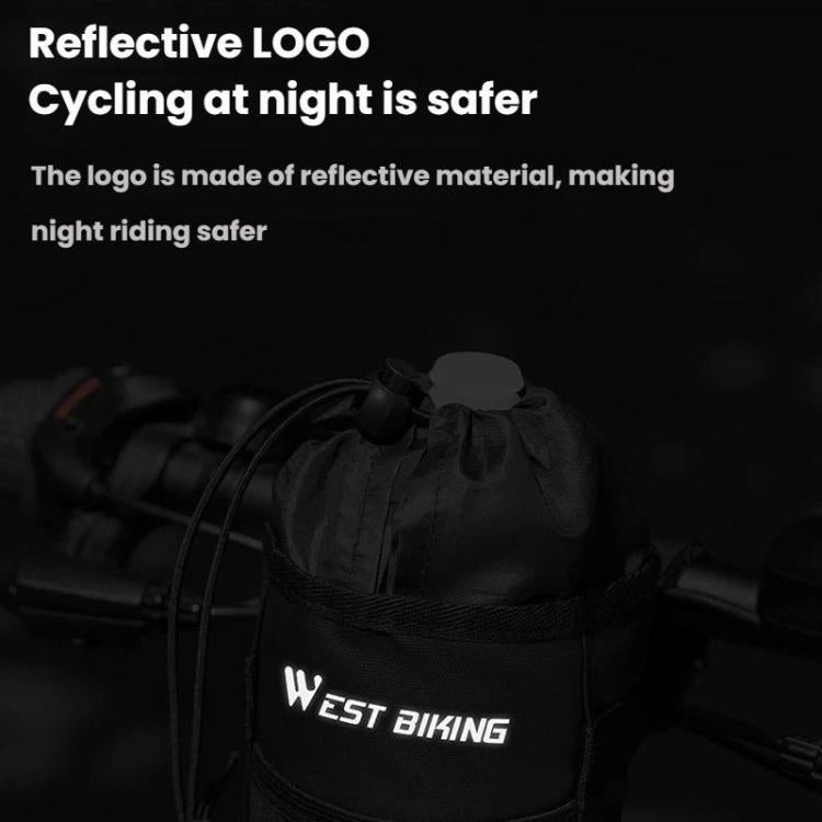 WEST BIKING Handlebar Seatpost Water Bottle Storage Bag For Cycling - Black