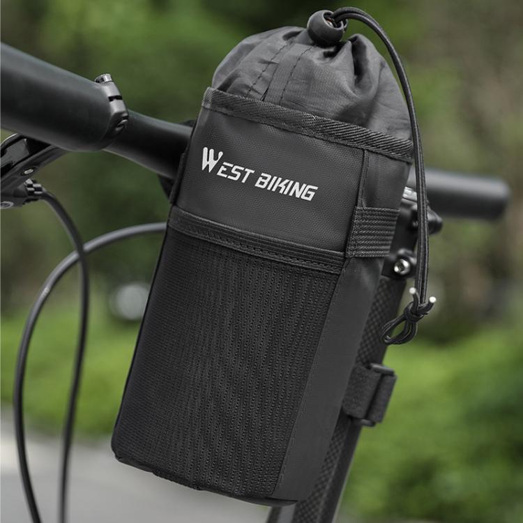 WEST BIKING Handlebar Seatpost Water Bottle Storage Bag For Cycling - Black