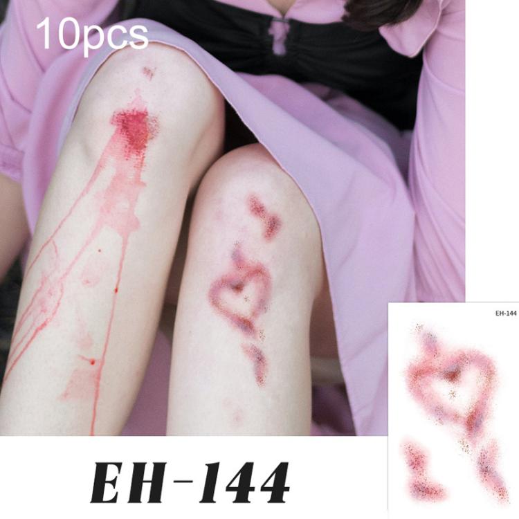 EH-144 10pcs Colorful Waterproof Scar Bruise Temporary Tattoo Stickers Halloween Temporary Tattoo Stickers