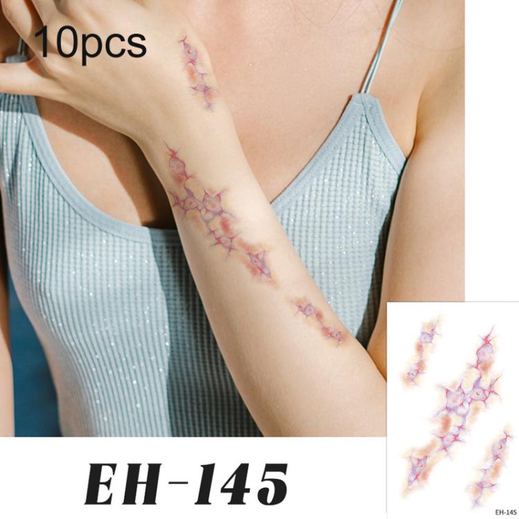 EH-145 10pcs Colorful Waterproof Scar Bruise Temporary Tattoo Stickers Halloween Temporary Tattoo Stickers