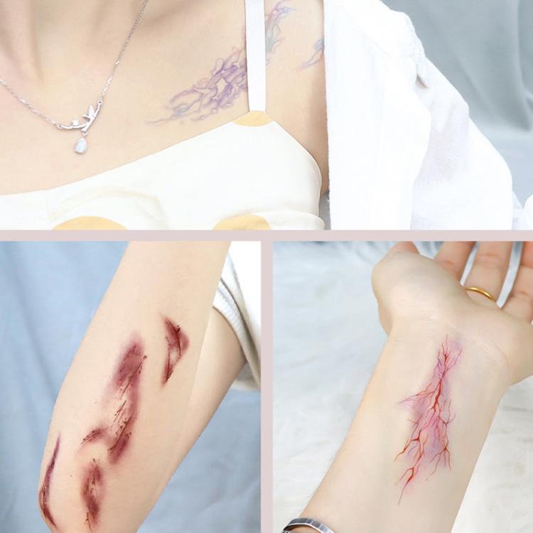 EH-140 10pcs Colorful Waterproof Scar Bruise Temporary Tattoo Stickers Halloween Temporary Tattoo Stickers