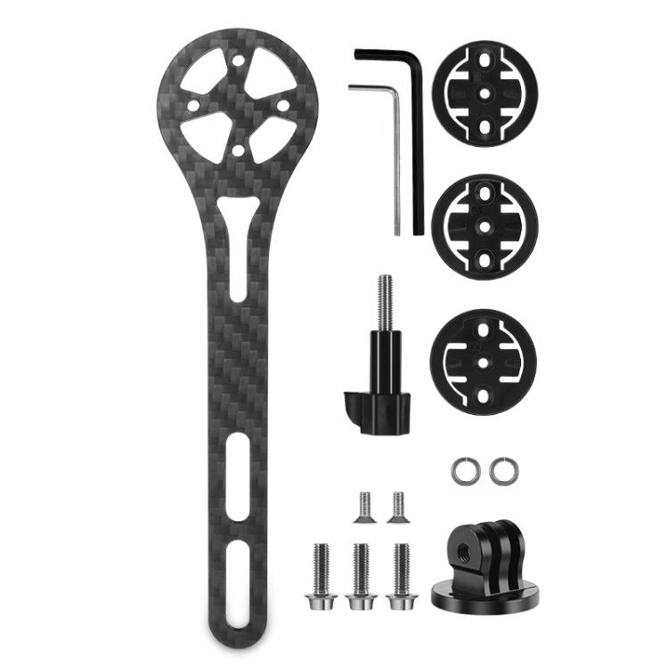 WEST BIKING Carbon Fiber Bicycle Computer Extension Bracket for Sports Cameras - Black