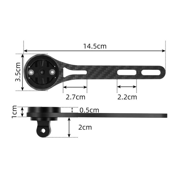 WEST BIKING Carbon Fiber Bicycle Computer Extension Bracket for Sports Cameras - Black