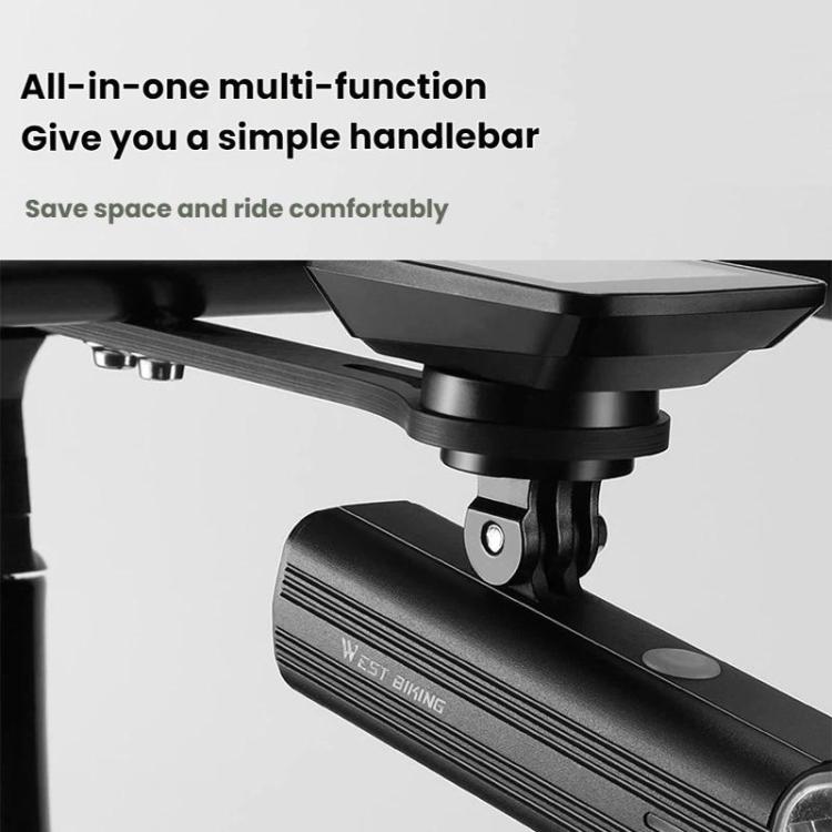 WEST BIKING Carbon Fiber Bicycle Computer Extension Bracket for Sports Cameras - Black