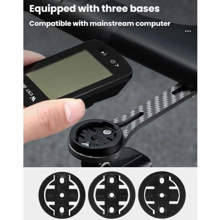 WEST BIKING Carbon Fiber Bicycle Computer Extension Bracket for Sports Cameras - Black