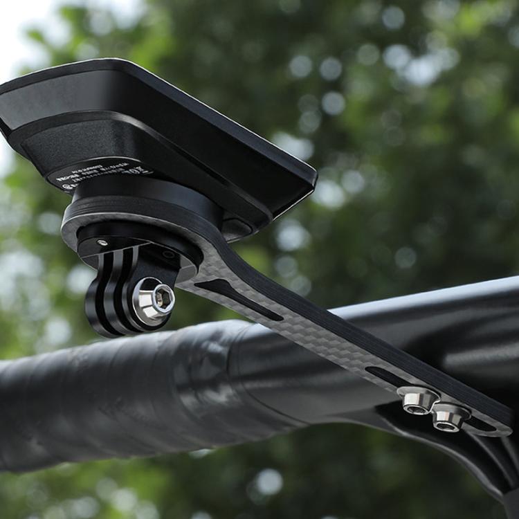 WEST BIKING Carbon Fiber Bicycle Computer Extension Bracket for Sports Cameras - Black