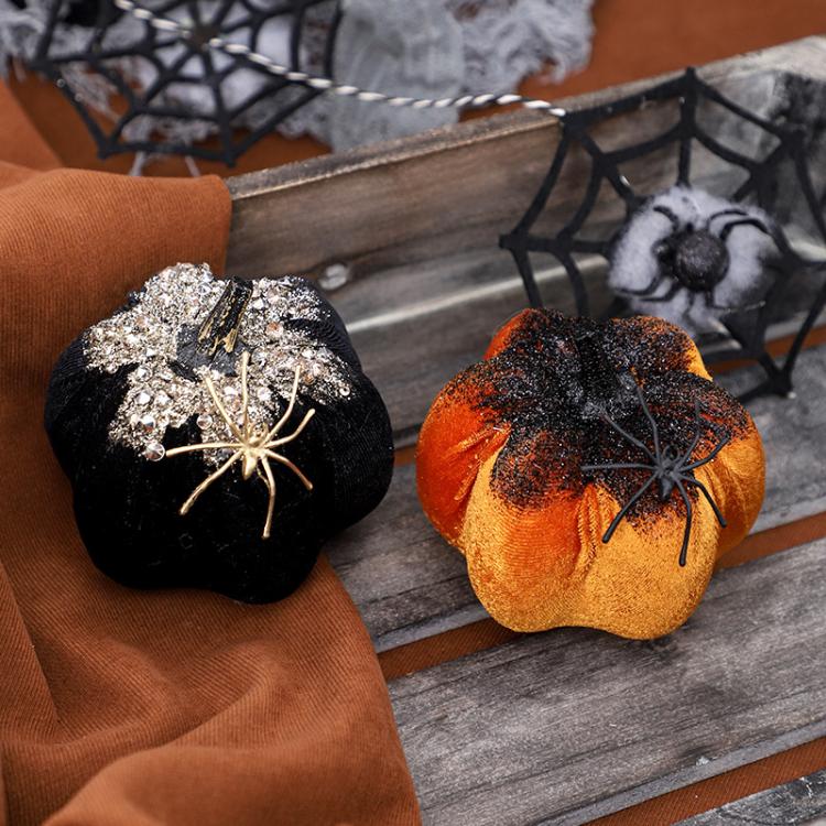 Halloween Decoration Imitation Spider Pumpkin Ornament Doll Holiday Gift