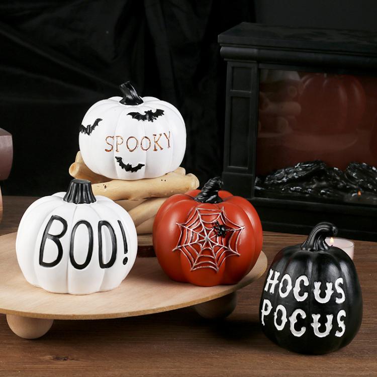 Halloween Resin Pumpkin Decorations Ghost Festival Party Desktop Ornament