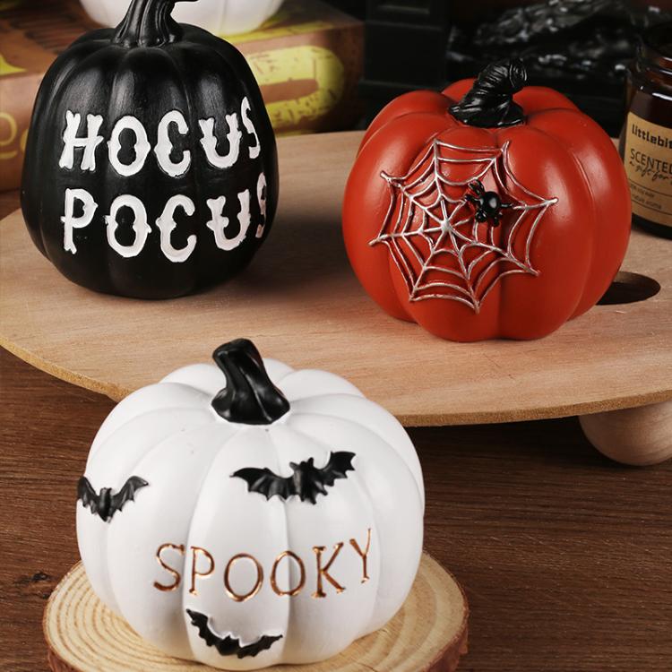 Halloween Resin Pumpkin Decorations Ghost Festival Party Desktop Ornament