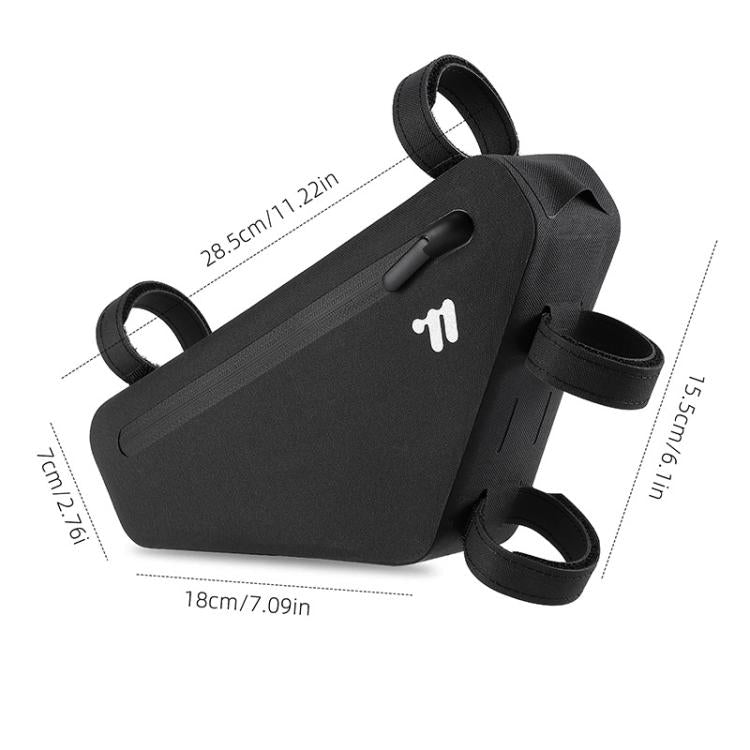WEST BIKING Waterproof Bicycle Front Saddle Bag - Black