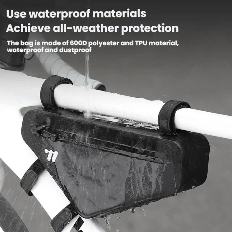 WEST BIKING Waterproof Bicycle Front Saddle Bag - Black