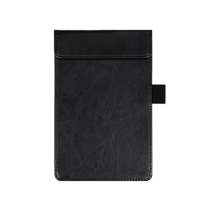Magnetic PU Leather Clipboard with Pen Holder Portable Notepad Board Folder, Size: A7 Black