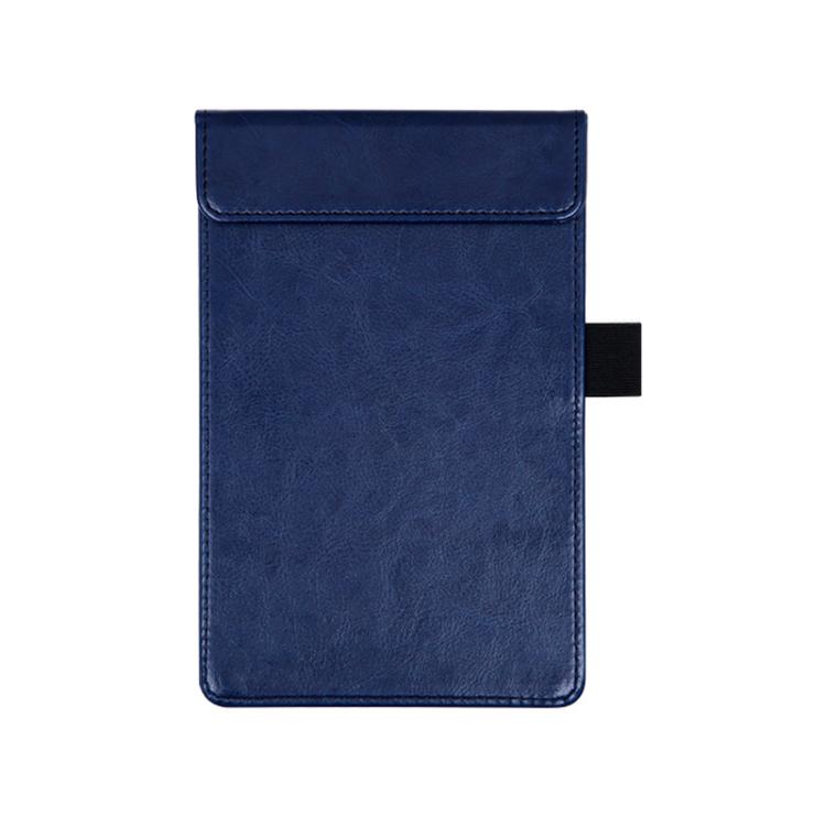 Magnetic PU Leather Clipboard with Pen Holder Portable Notepad Board Folder, Size: A6 Blue