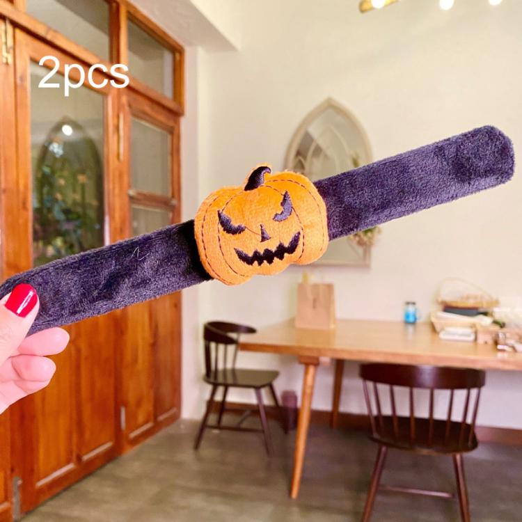 2pcs Halloween Slap Bracelets Halloween Children Gift Decorations, Style: Pumpkin