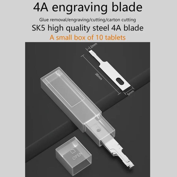 MaAnt M077 150pcs /Box Double-sided Flat Blade Cell Phone Repair Back Cover Removal Artistic Engraving Knife Blade, Spec: No. 4A