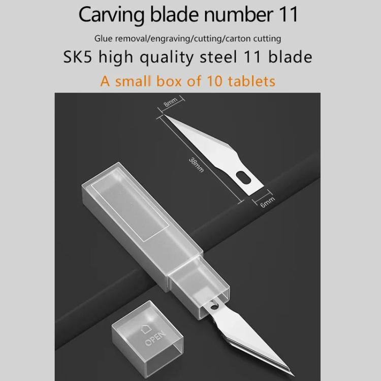MaAnt M077 150pcs /Box Double-sided Flat Blade Cell Phone Repair Back Cover Removal Artistic Engraving Knife Blade, Spec: No. 11
