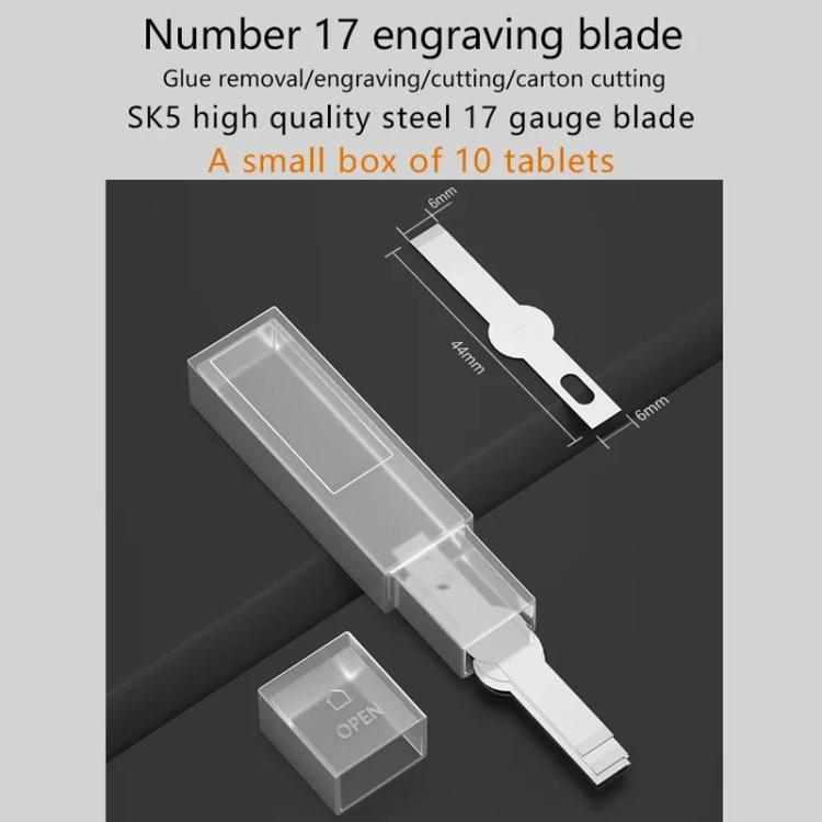 MaAnt M077 150pcs /Box Double-sided Flat Blade Cell Phone Repair Back Cover Removal Artistic Engraving Knife Blade, Spec: No. 17