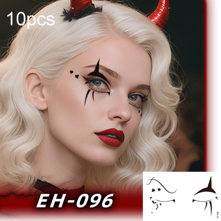 EH-096 10pcs Halloween Temporary Tattoo Stickers Waterproof Facial Scar Makeup Stickers
