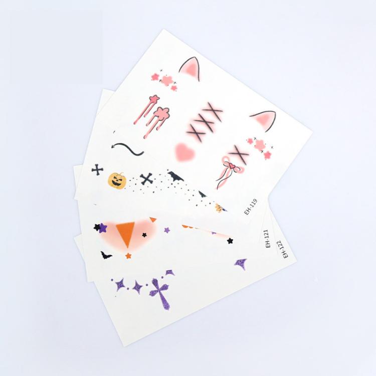 EH-104 10pcs Halloween Temporary Tattoo Stickers Waterproof Facial Scar Makeup Stickers