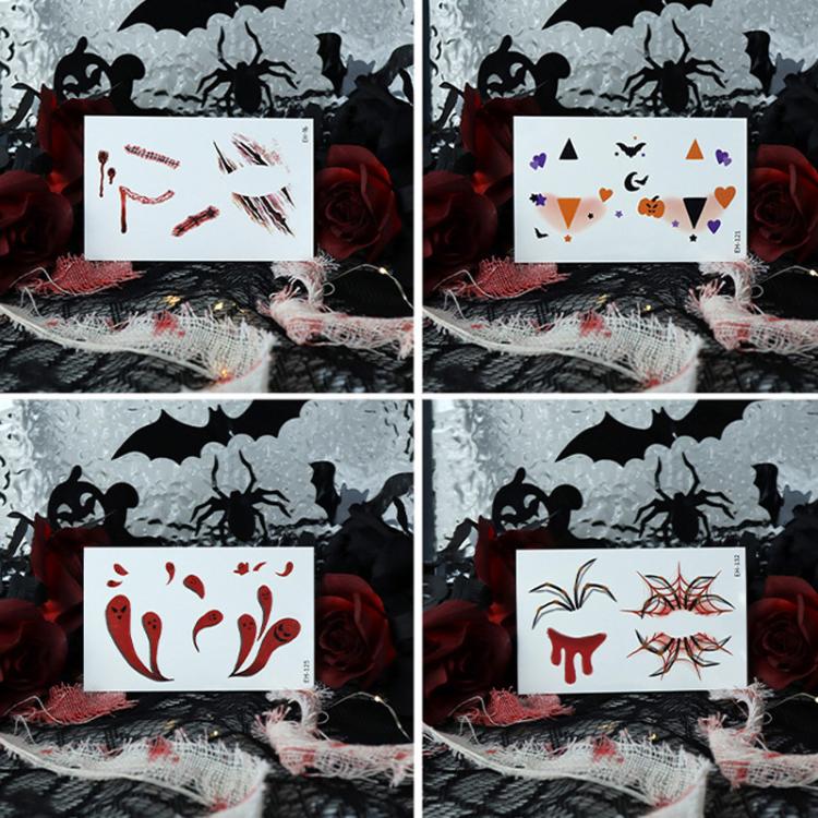 EH-126 10pcs Halloween Temporary Tattoo Stickers Waterproof Facial Scar Makeup Stickers