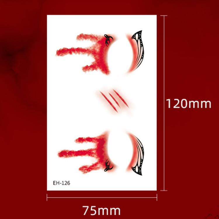 EH-105 10pcs Halloween Temporary Tattoo Stickers Waterproof Facial Scar Makeup Stickers