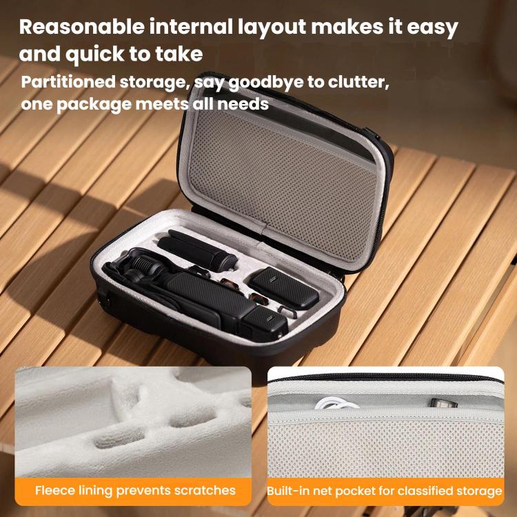 For DJI Osmo Pocket 3 Cwatcun D224 Medium EVA Hard Shell Bag Shockproof Pressure Resistant Storage Bag - Black