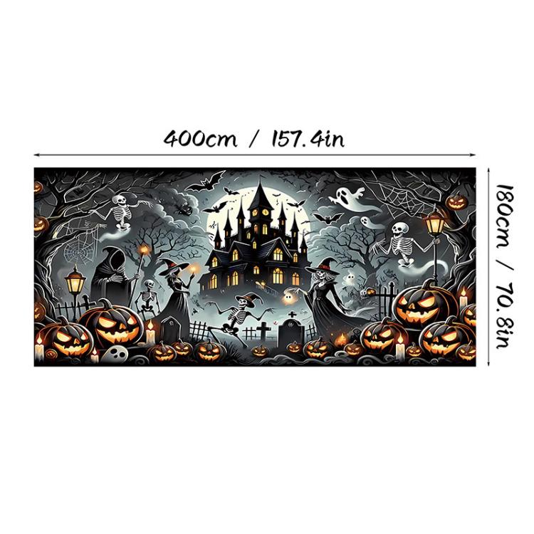 Halloween Garage Backdrop Decorative Garage Atmosphere Wall Fabric, Style: 2