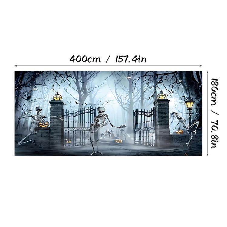 Halloween Garage Backdrop Decorative Garage Atmosphere Wall Fabric, Style: 3