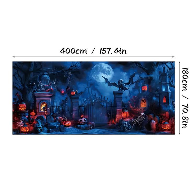 Halloween Garage Backdrop Decorative Garage Atmosphere Wall Fabric, Style: 5