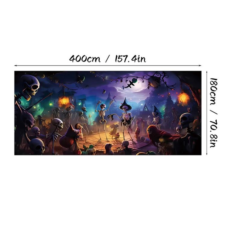 Halloween Garage Backdrop Decorative Garage Atmosphere Wall Fabric, Style: 6