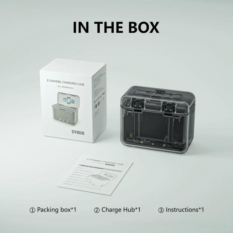 For Insta360 X4 SYMIK Dual-Channel Battery Charger & Storage Case Charging Hub With LED Indicators - X4CC-B