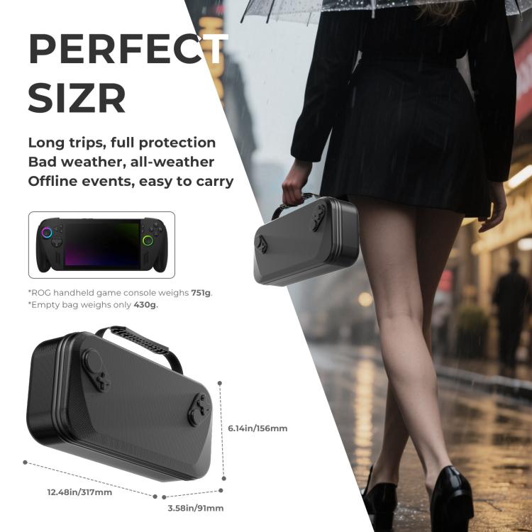 JYS Hard Carrying Case for ASUS ROG Xbox Ally/X Handheld Portable Travel Zipper Bag