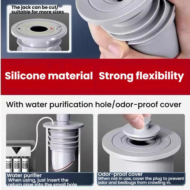 Pipe Universal Silicone Seal Ring Bathroom Kitchen Sewer One Way Check Valve, Applicable Pipe Size: 35-40mm