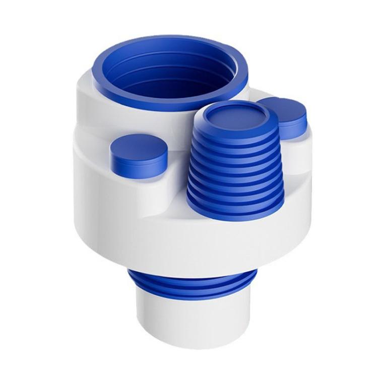 50/63/75mm PVC Pipe Universal Anti-Odor Seal Plug Kitchen Multi-Functional Drain Diverter - Blue
