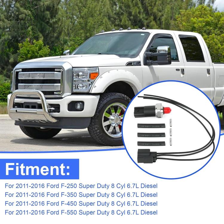 BC3Z-9S599-C Fuel Pressure Sensor with Repair Wiring Harness For 2012-2016 Ford 6.7L PowerStroke F-250/F-350/F-450/F-550 Super Duty