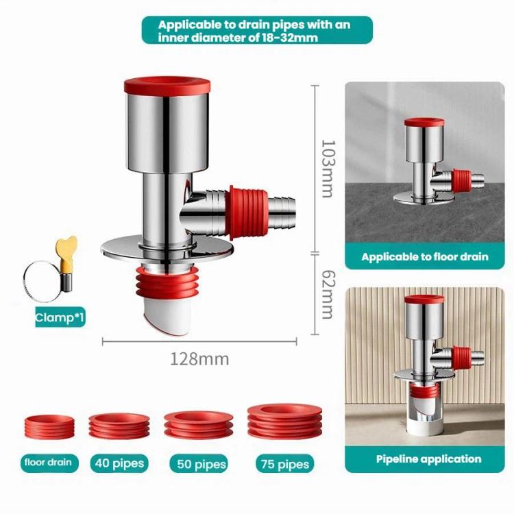 Balcony Downspout Washer Drain Floor Drain Connector Sewer Separator Anti-Odor Floor Drain, Spec: Positive 3 Ways