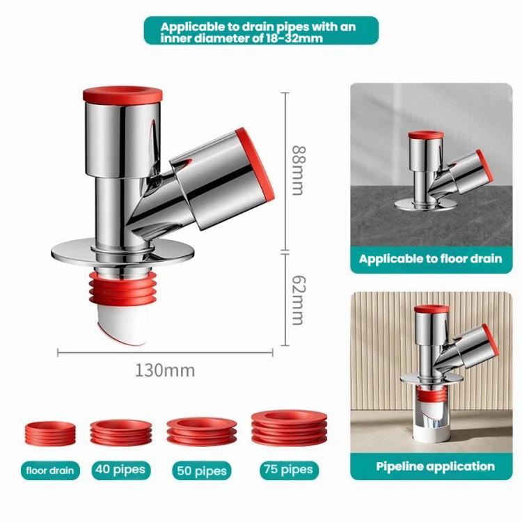 Balcony Downspout Washer Drain Floor Drain Connector Sewer Separator Anti-Odor Floor Drain, Spec: Oblique 3 Ways