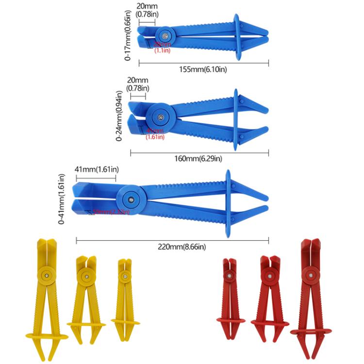 3pcs /Set Auto Repair Plastic Fuel Pipe Cutoff Pliers, Color: Red Elbow