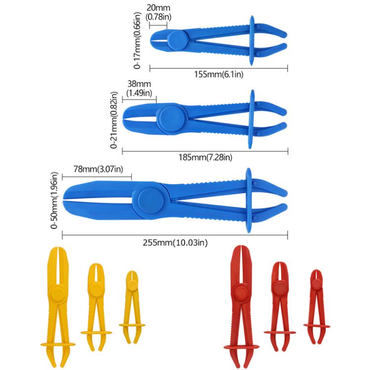3pcs /Set Auto Repair Plastic Fuel Pipe Cutoff Pliers, Color: Blue Straight