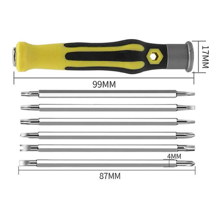 10pcs Household Special-shaped Multi-function Disassembly Repair Screwdriver - 6 in 1 Bagged