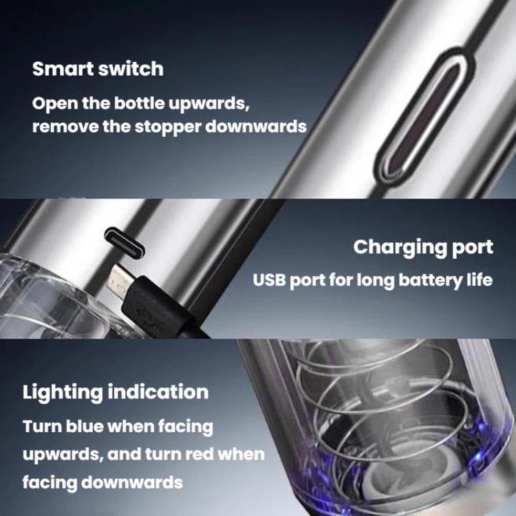 FH-101 Electric Wine Opener Set Stainless Steel Wine Opener - Black