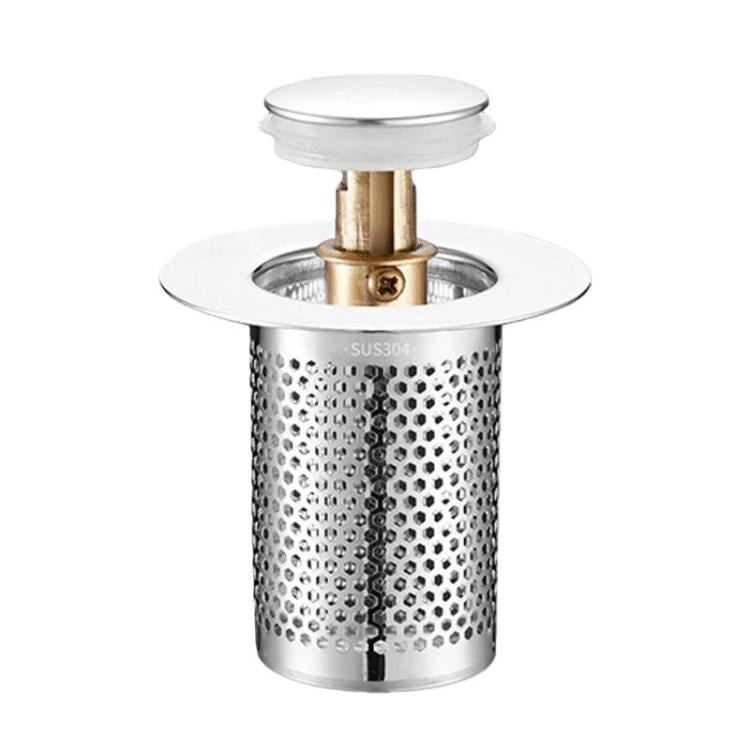 A1 Steel Basket Large Bore Copper Core Drainer Bouncing Core Washbasin 33-55mm Hole Distance Universal Plug Core, Spec: Short 8cm