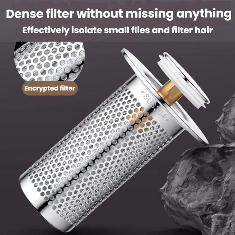A1 Steel Basket Large Bore Copper Core Drainer Bouncing Core Washbasin 33-55mm Hole Distance Universal Plug Core, Spec: Short 8cm
