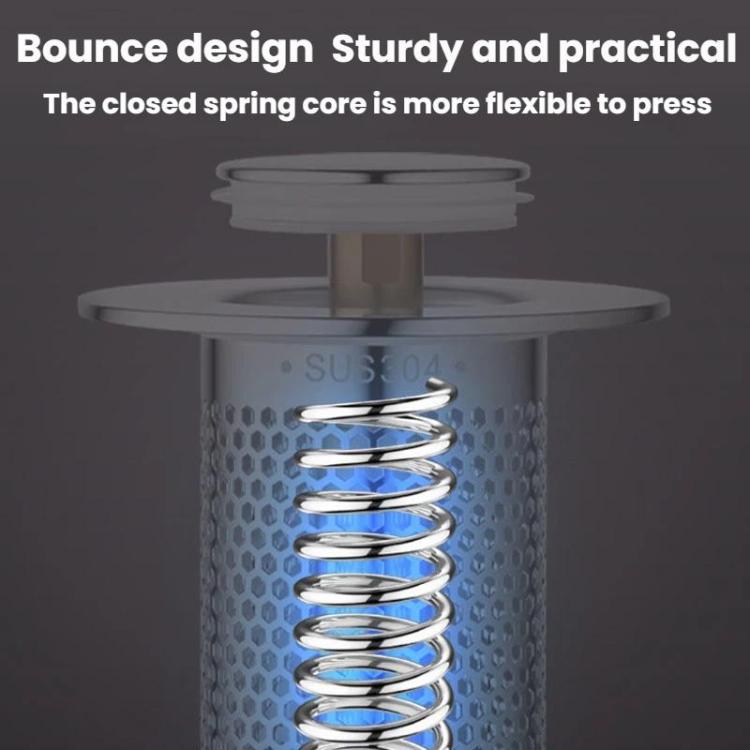 A1 Steel Basket Large Bore Copper Core Drainer Bouncing Core Washbasin 33-55mm Hole Distance Universal Plug Core, Spec: Short 8cm