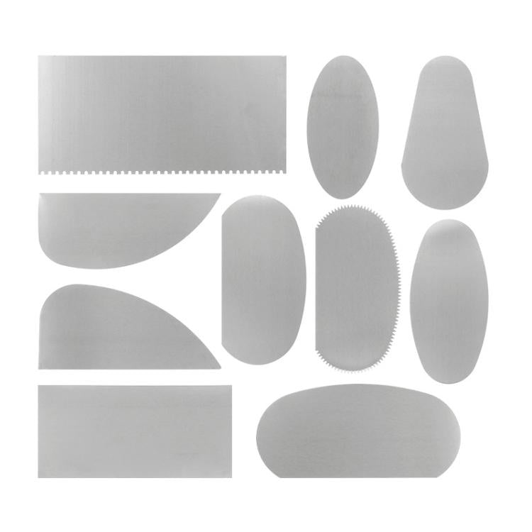 10pcs /Set Polymer Clay Sculpting Scrapers Trimming Knives - Silver